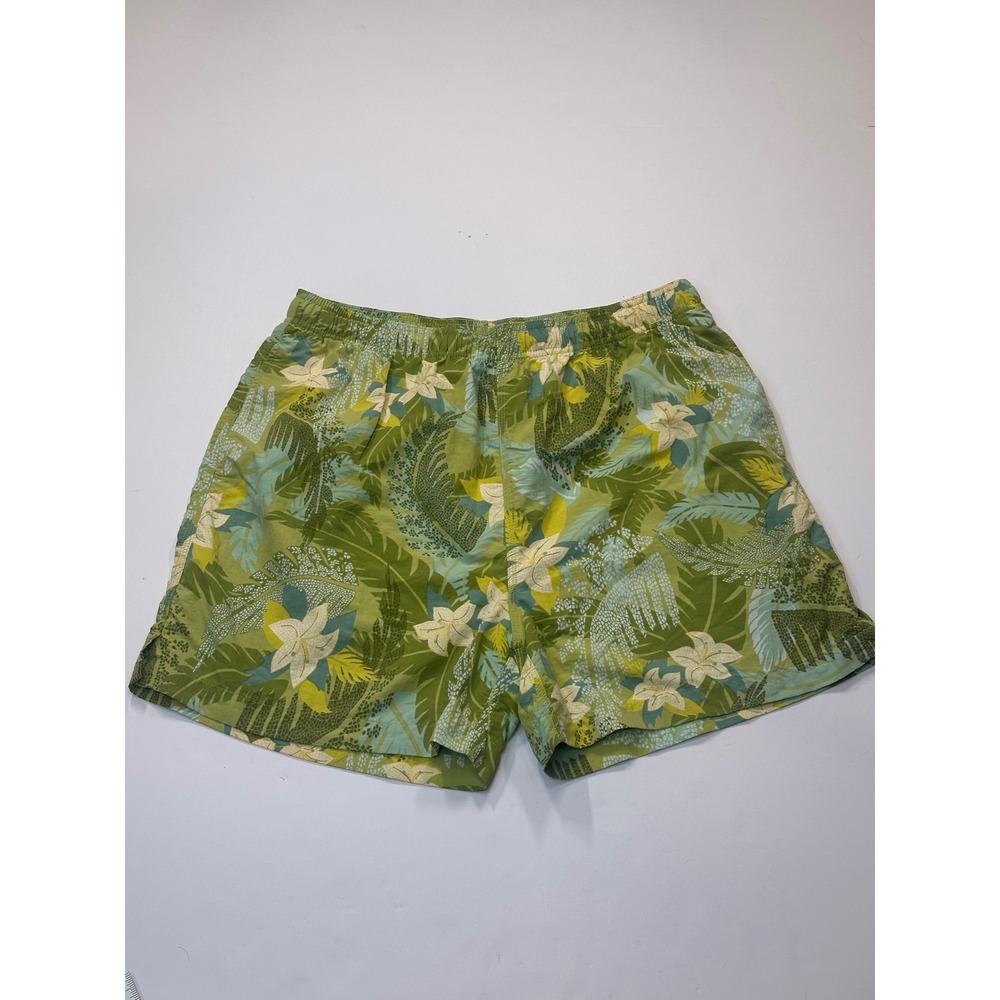 Tommy Bahama Mens Green Tropical Floral Swim Shorts Relaxed Fit Size M
